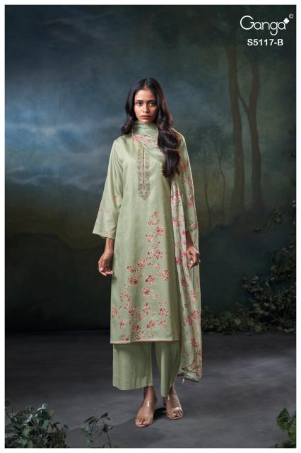 Ganga jazel 5117 wholesale party wear unstitched dress material